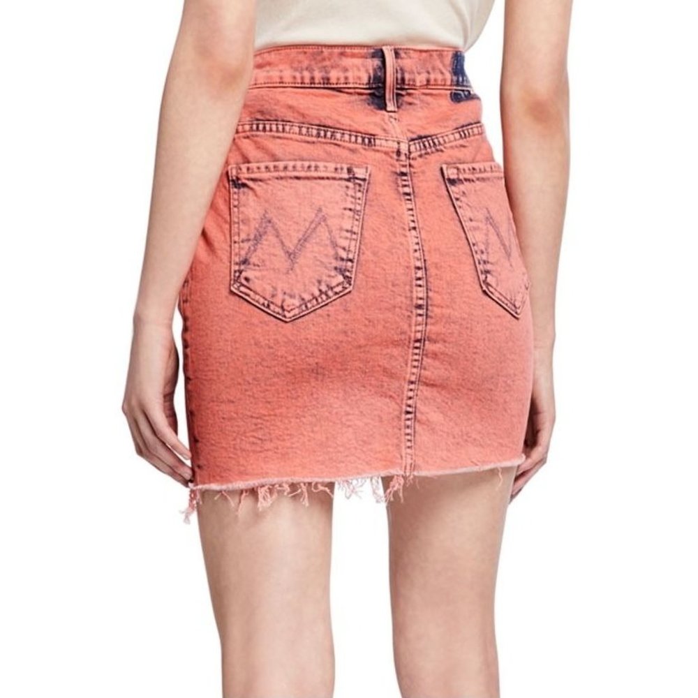 MOTHER Mini Skirt in Coral Pink